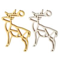 Stainless Steel Animal Pendants 304 Stainless Steel Deer Vacuum Plating Unisex & hollow Approx Sold By Bag