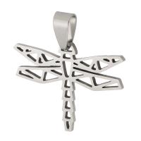 Nerezová ocel zvířat Přívěsky, 304 Stainless Steel, Dragonfly, unisex & dutý, Původní barva, 30x23.50x1mm, Otvor:Cca 4mm, Cca 10PC/Bag, Prodáno By Bag