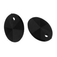 Acryl Anhänger, oval, DIY, schwarz, 10x13x2mm, Bohrung:ca. 1.5mm, verkauft von Tasche