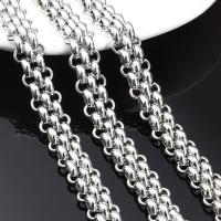 Rostfritt stål Rolo Chain, 304 rostfritt stål, DIY, ursprungliga färgen, 13mm, Säljs av m