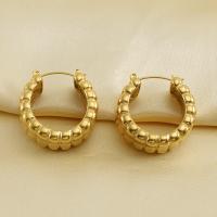 Titanium Steel  Earring 18K gold plated fashion jewelry & for woman golden Sold By Pair