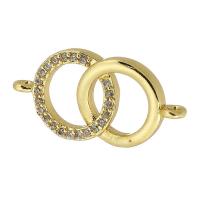 Cubic Zirconia Micro Pave Brass Connector real gold plated micro pave cubic zirconia gold Approx 0.5mm Sold By PC