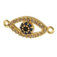 Cubic Zirconia Micro Pave Brass Connector Eye real gold plated micro pave cubic zirconia gold Approx 1mm Sold By PC