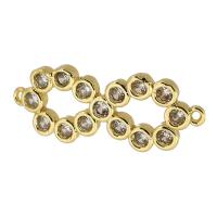 Cubic Zirconia Micro Pave Brass Connector real gold plated micro pave cubic zirconia gold Approx 1mm Sold By PC