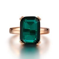 Kubisk Zircon Mässing Finger Ring, Geometriskt mönster, steg guldfärg pläterade, olika storlek för val & för kvinna & med cubic zirconia, fler färger för val, nickel, bly och kadmium gratis, 10x14mm, Storlek:5.5-9, Säljs av PC