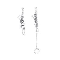 Boucles d'oreilles asymétriques, alliage de zinc, poli, bijoux de mode & pour femme, argent, Vendu par paire