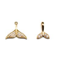 Cubic Zirconia Micro Pave Brass Pendant 18K gold plated DIY & micro pave cubic zirconia gold  Sold By PC