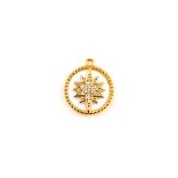 Cubic Zirconia Micro Pave Brass Pendant 18K gold plated DIY & micro pave cubic zirconia gold Sold By PC