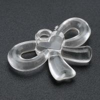 Pendentifs acryliques, Acrylique, Noeud papillon, DIY, transparent, 33x22.50x5mm, Trou:Environ 3.5mm, Vendu par sac