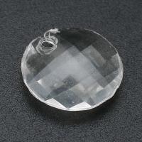 Akryl Häng, Flat Round, DIY, klar, 15x15x4mm, Hål:Ca 2mm, Säljs av Bag