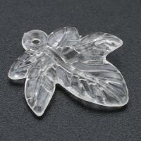 Pendentifs acryliques, Acrylique, feuille, DIY, transparent, 20x22x3mm, Trou:Environ 1mm, Vendu par sac