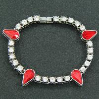 Rhinestone Bracelet Zinc Alloy fashion jewelry & Unisex & with rhinestone nickel lead & cadmium free Length Approx 20.5 cm Sold By PC