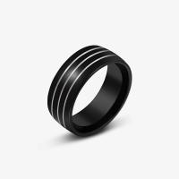 Bague acier titane, bijoux de mode & unisexe & normes différentes pour le choix, noire, 8mm, Vendu par PC