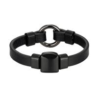 PU cavo bracciali, with Pietra naturale & 316L acciaio inox, lunghezza differente per scelta & per l'uomo, nessuno, Venduto da PC