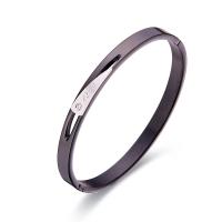 Titanium Steel Bracelet & Bangle Donut Vacuum Ion Plating fashion jewelry & for woman & with rhinestone Sold By PC