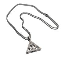 Titan stål halsband, Triangle, mode smycken & Unisex, silver, Längd 68 cm, Säljs av PC