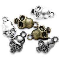 Sinc Alloy Skull Pendants, Blaosc, plátáilte, DIY, dathanna níos mó le haghaidh rogha, nicil, luaidhe & caidmiam saor in aisce, 7x13mm, Poll:Thart 1mm, 100ríomhairí pearsanta/Mála, Díolta De réir Mála