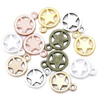 Cink Alloy Star Privjesak, pentagrama, pozlaćen, možete DIY, više boja za izbor, nikal, olovo i kadmij besplatno, 9x11mm, Rupa:Približno 1mm, 100računala/Torba, Prodano By Torba