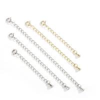 925 Sterling Silver Extender Chain plated DIY Sold By PC