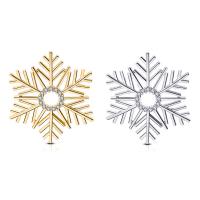 Broches de Navidad, metal, Copo de Nieve, chapado, Diseño de Navidad & unisexo & micro arcilla de zirconia cúbica, más colores para la opción, libre de níquel, plomo & cadmio, 33x38mm, aproximado 2PCs/Bolsa, Vendido por Bolsa