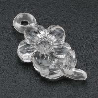 Akryl Vedhæng, Flower, du kan DIY, klar, 11x21x3mm, Hole:Ca. 2mm, Solgt af Bag