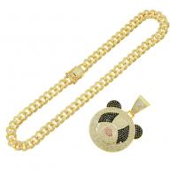 Zinc Alloy Jewelry Necklace fashion jewelry & with rhinestone nickel lead & cadmium free Length Approx 50 cm Sold By PC