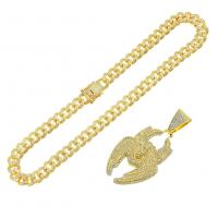 Zinc Alloy Jewelry Necklace fashion jewelry & with rhinestone nickel lead & cadmium free Length Approx 50 cm Sold By PC