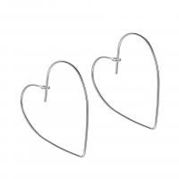 925 Sterling Silver Earring Drop, 925 sterling zilver, Hart, plated, DIY & hol, meer kleuren voor de keuze, 38x0.80mm, 5paren/Lot, Verkocht door Lot