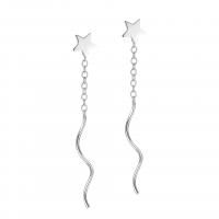 925 Boucles d’oreilles Sterling Silver Drop & Dangle, argent sterling 925, étoile, Placage, bijoux de mode & pour femme, plus de couleurs à choisir, 5x35mm, 5pairescouple/lot, Vendu par lot