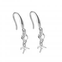 925 Sterling Silver Hook Earwire plated DIY & with rhinestone Sold By Lot