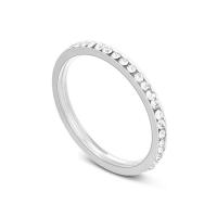 Anillo de dedo acero inoxidable del Rhinestone, acero inoxidable 304, diverso tamaño para la opción & para mujer & con diamantes de imitación, más colores para la opción, 2mm, tamaño:5-9, Vendido por UD