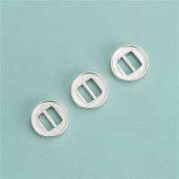 925 Sterling Sølv Stik, Button Shape, du kan DIY, 10.20x10.20x1.80mm, Hole:Ca. 2.2mm, 5pc'er/Lot, Solgt af Lot