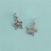 925 Sterling Silver Pendant Star vintage & DIY & evil eye pattern Approx 3.8mm Sold By Lot