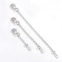 925 Sterling Silver Extender Chain plated DIY Sold By PC