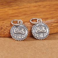 Bali Sterling Silver Pendants, Tailandia, DIY, 11.80x9.50x2.50mm, Buraco:Aprox 4mm, 10PCs/Lot, vendido por Lot