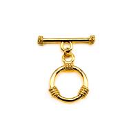 Chiusura Toggle in ottone, Placcato oro 18K, DIY, dorato, 22x26mm, Venduto da PC