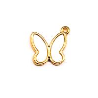 Messing Schmuck Anhänger, Schmetterling, 18K vergoldet, DIY, goldfarben, 14.40x14.20mm, verkauft von PC