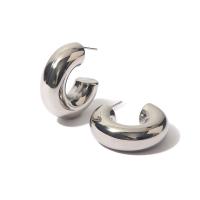 Nerezová ocel náušnice, 304 Stainless Steel, módní šperky & pro ženy, stříbro, 31x31mm, Prodáno By Pair