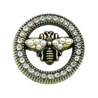 Zinc Alloy Shank Button, Bee, forgyldt, du kan DIY & forskellig størrelse for valg & med rhinestone & hule, flere farver til valg, nikkel, bly & cadmium fri, Solgt af PC