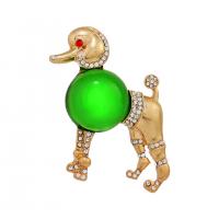 Resin Brooch Zinc Alloy with Resin Dog gold color plated Unisex & with rhinestone nickel lead & cadmium free Sold By PC