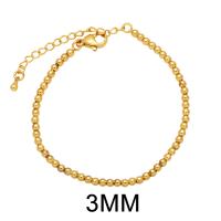 Pulseras de latón, metal, con 5cm extender cadena, Esférico, chapado en color dorado, diverso tamaño para la opción & para mujer, más colores para la opción, libre de níquel, plomo & cadmio, longitud aproximado 16.5 cm, Vendido por UD