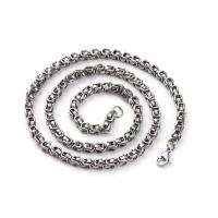 Stainless Steel Chain Ogrlica, 304 nehrđajućeg čelika, uglađen, modni nakit & razlièite duljine za izbor & bez spolne razlike, izvorna boja, 6mm, Prodano By Strand