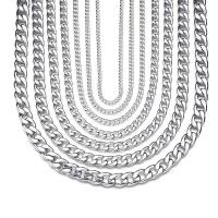 Stainless Steel Chain Ogrlica, Titanium Čelik, elektrolizacija, razlièite duljine za izbor & različite veličine za izbor & za čovjeka, izvorna boja, Prodano By Strand