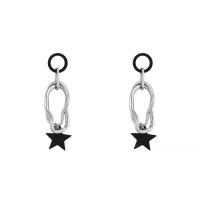 Sinc Alloy Earrings, Star, plátáilte, jewelry faisin & do bhean, nicil, luaidhe & caidmiam saor in aisce, 23x65mm, Díolta De réir Péire