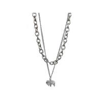 Collana di titanio acciaio, Titantium acciaio, with 7cm extender chain, Elefante, gioielli di moda & per la donna & con strass, colore originale, Lunghezza 41.5 cm, 45 cm, Venduto da PC