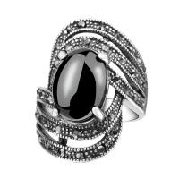 Resin ringen, Zinc Alloy, met Hars, Geometrisch Patroon, silver plated, verschillende grootte voor keus & voor de mens & met strass & hol, meer kleuren voor de keuze, 28mm, Maat:7-10, Verkocht door PC