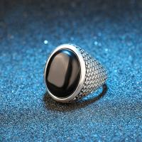 Resin ringen, Zinc Alloy, met Hars, Ovaal, silver plated, Vintage & verschillende grootte voor keus & voor de mens, 20x15mm, Maat:8.5-10, Verkocht door PC