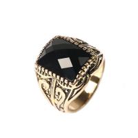 Resin ringen, Zinc Alloy, met Hars, Geometrisch Patroon, plated, Vintage & verschillende grootte voor keus & voor de mens, meer kleuren voor de keuze, Maat:8.5-10, Verkocht door PC