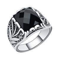 Anello in resina, lega in zinco, with resina, Motivo geometrico, placcato argento antico, unisex & formato differente per scelta, nessuno, 10x12mm, Misura:7-10, Venduto da PC