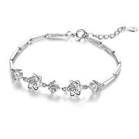 Strass armbanden, Cupronikkel, Hexagram, geplatineerd, voor vrouw & met strass & hol, nikkel, lood en cadmium vrij, Lengte Ca 7.5 inch, Verkocht door PC